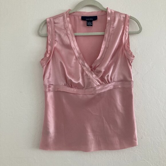 Vintage Jones Wear Surplice Babydoll Satin Tank Top Y2K 90s Fairy Whimsical 4 - Picture 1 of 10